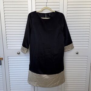 H&M Black and Tan Satin Dress